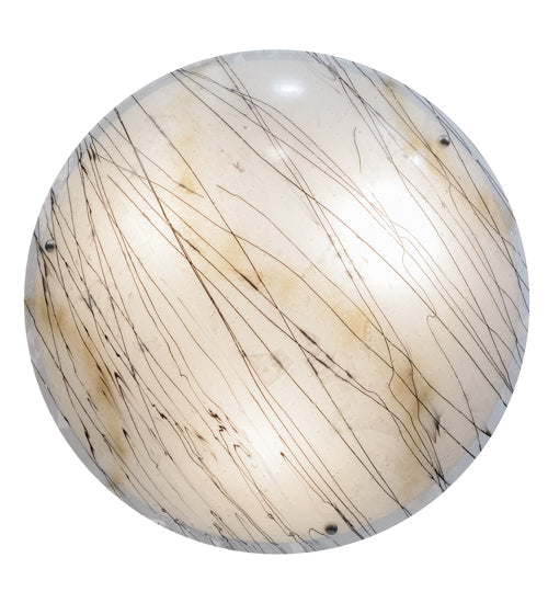 Meyda Lighting Metro Fusion 24" 3-Light Brushed Nickel Ramoscelli Inverted Pendant Light With White Iridescent & Clear Shade Glass