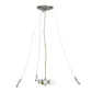 Meyda Lighting Metro Fusion 24" 3-Light Brushed Nickel Ramoscelli Inverted Pendant Light With White Iridescent & Clear Shade Glass