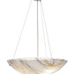 Meyda Lighting Metro Fusion 24" 3-Light Brushed Nickel Ramoscelli Inverted Pendant Light With White Iridescent & Clear Shade Glass
