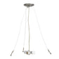 Meyda Lighting Metro Fusion 24" 3-Light Brushed Nickel Ramoscelli Inverted Pendant Light With White Iridescent Shade Glass