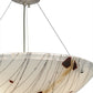 Meyda Lighting Metro Fusion 24" 3-Light Brushed Nickel Ramoscelli Inverted Pendant Light With White Iridescent Shade Glass