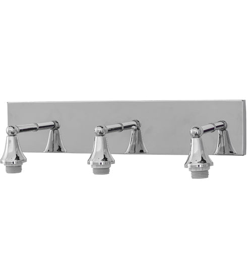 Meyda Lighting Metro Fusion 24" 3-Light Chrome Licorice Vanity Light With Clear & Black Strips Shade Glass