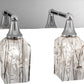 Meyda Lighting Metro Fusion 24" 3-Light Chrome Licorice Vanity Light With Clear & Black Strips Shade Glass