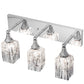Meyda Lighting Metro Fusion 24" 3-Light Chrome Licorice Vanity Light With Clear & Black Strips Shade Glass