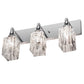 Meyda Lighting Metro Fusion 24" 3-Light Chrome Licorice Vanity Light With Clear & Black Strips Shade Glass
