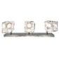 Meyda Lighting Metro Fusion 24" 3-Light Chrome Licorice Vanity Light With Clear & Black Strips Shade Glass