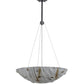 Meyda Lighting Metro Fusion 24" 3-Light Cosmic Silver Vein Ramoscelli Inverted Pendant Light With Multi-Colored Shade Glass
