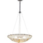 Meyda Lighting Metro Fusion 24" 3-Light Cosmic Silver Vein Ramoscelli Inverted Pendant Light With Multi-Colored Shade Glass