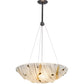 Meyda Lighting Metro Fusion 24" 3-Light Cosmic Silver Vein Ramoscelli Inverted Pendant Light With Multi-Colored Shade Glass