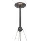 Meyda Lighting Metro Fusion 24" 3-Light Cosmic Silver Vein Ramoscelli Inverted Pendant Light With Multi-Colored Shade Glass
