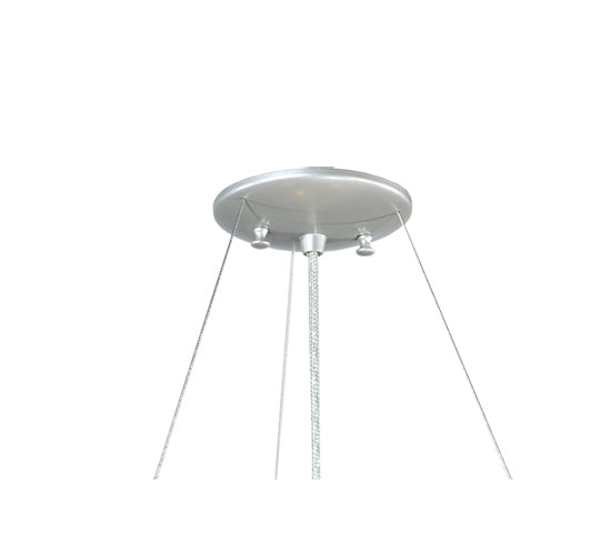 Meyda Lighting Metro Fusion 24" 3-Light Nickel Marina Inverted Pendant Light With Multi-Colored Shade Glass