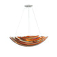Meyda Lighting Metro Fusion 24" 3-Light Nickel Marina Inverted Pendant Light With Multi-Colored Shade Glass
