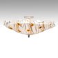 Meyda Lighting Metro Fusion 24" 3-Light Nickel Ramoscelli Flush Mount Light With Brown & White Fused Shade Glass