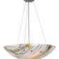 Meyda Lighting Metro Fusion 24" 3-Light Nickel Ramoscelli Inverted Pendant Light With White Fused Shade Glass