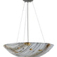Meyda Lighting Metro Fusion 24" 3-Light Nickel Ramoscelli Inverted Pendant Light With White Fused Shade Glass