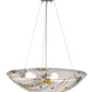 Meyda Lighting Metro Fusion 24" 3-Light Nickel Ramoscelli Inverted Pendant Light With White Fused Shade Glass