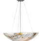 Meyda Lighting Metro Fusion 24" 3-Light Nickel Ramoscelli Inverted Pendant Light With White Fused Shade Glass