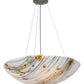 Meyda Lighting Metro Fusion 24" 3-Light Nickel Ramoscelli Inverted Pendant Light With White Fused Shade Glass