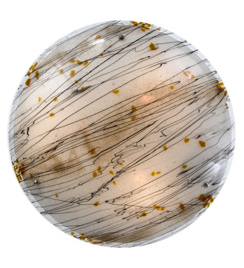 Meyda Lighting Metro Fusion 24" 3-Light Nickel Ramoscelli Inverted Pendant Light With White Fused Shade Glass