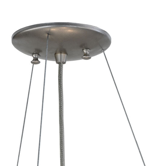 Meyda Lighting Metro Fusion 24" 3-Light Nickel Ramoscelli Inverted Pendant Light With White Fused Shade Glass