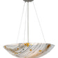 Meyda Lighting Metro Fusion 24" 3-Light Nickel Ramoscelli Inverted Pendant Light With White Fused Shade Glass