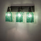 Meyda Lighting Metro Fusion 24" 3-Light Oil Rubbed Bronze Seaglass Vanity Light With Green & Black Frit Draped Shade Glass