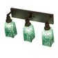 Meyda Lighting Metro Fusion 24" 3-Light Oil Rubbed Bronze Seaglass Vanity Light With Green & Black Frit Draped Shade Glass