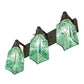 Meyda Lighting Metro Fusion 24" 3-Light Oil Rubbed Bronze Seaglass Vanity Light With Green & Black Frit Draped Shade Glass
