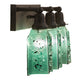 Meyda Lighting Metro Fusion 24" 3-Light Oil Rubbed Bronze Seaglass Vanity Light With Green & Black Frit Draped Shade Glass