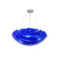 Meyda Lighting Metro Fusion 24" 3-Light Silver Inverted Pendant Light With Blue Shade Glass
