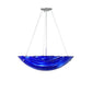 Meyda Lighting Metro Fusion 24" 3-Light Silver Inverted Pendant Light With Blue Shade Glass