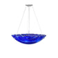 Meyda Lighting Metro Fusion 24" 3-Light Silver Inverted Pendant Light With Blue Shade Glass