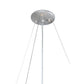 Meyda Lighting Metro Fusion 24" 3-Light Silver Inverted Pendant Light With Blue Shade Glass