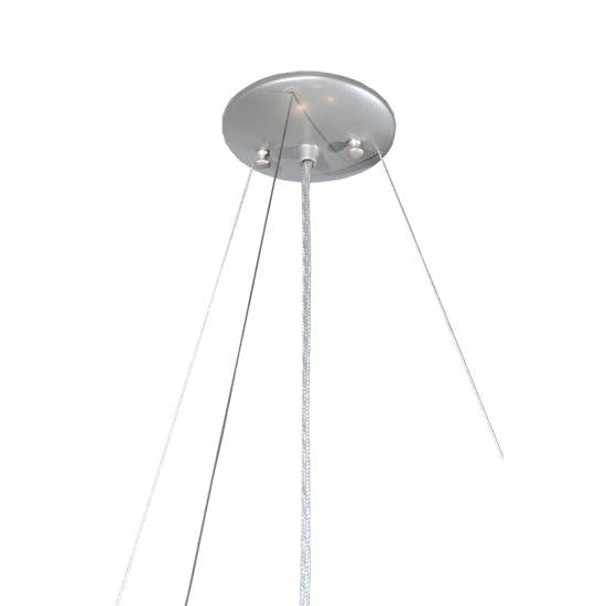 Meyda Lighting Metro Fusion 24" 3-Light Silver Inverted Pendant Light With Blue Shade Glass