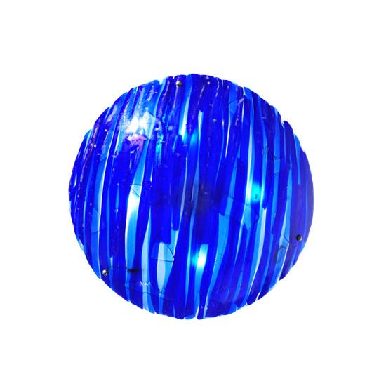 Meyda Lighting Metro Fusion 24" 3-Light Silver Inverted Pendant Light With Blue Shade Glass