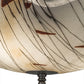 Meyda Lighting Metro Fusion 24" 3-Light Silver Ramoscelli Flush Mount Light With White Iridescent & Black Twig Shade Glass