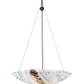 Meyda Lighting Metro Fusion 25" 3-Light Craftsman Brown Inverted Pendant Light With White Ramoscelli Shade Glass