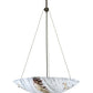 Meyda Lighting Metro Fusion 25" 3-Light Craftsman Brown Inverted Pendant Light With White Ramoscelli Shade Glass