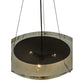 Meyda Lighting Metro Fusion 25" 3-Light Craftsman Brown Inverted Pendant Light With White Ramoscelli Shade Glass