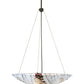 Meyda Lighting Metro Fusion 25" 3-Light Craftsman Brown Inverted Pendant Light With White Ramoscelli Shade Glass