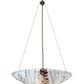 Meyda Lighting Metro Fusion 25" 3-Light Craftsman Brown Inverted Pendant Light With White Ramoscelli Shade Glass