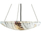 Meyda Lighting Metro Fusion 25" 3-Light Craftsman Brown Inverted Pendant Light With White Ramoscelli Shade Glass