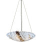 Meyda Lighting Metro Fusion 25" 3-Light Craftsman Brown Inverted Pendant Light With White Ramoscelli Shade Glass