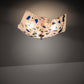Meyda Lighting Metro Fusion 25" 3-Light Nickel Tossalad Flush Mount Light With Multi-Colored Confetti Shade Glass