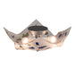 Meyda Lighting Metro Fusion 25" 3-Light Nickel Tossalad Flush Mount Light With Multi-Colored Confetti Shade Glass