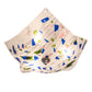 Meyda Lighting Metro Fusion 25" 3-Light Nickel Tossalad Flush Mount Light With Multi-Colored Confetti Shade Glass