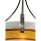 Meyda Lighting Metro Fusion 26" 4-Light Craftsman Brown Saturno Inverted Pendant Light With White & Amber Shade Glass