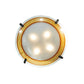 Meyda Lighting Metro Fusion 26" 4-Light Craftsman Brown Saturno Inverted Pendant Light With White & Amber Shade Glass