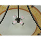 Meyda Lighting Metro Fusion 26" 4-Light Craftsman Brown Saturno Inverted Pendant Light With White & Amber Shade Glass