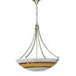 Meyda Lighting Metro Fusion 26" 4-Light Silver Saturno Inverted Pendant Light With Amber & White Shade Glass